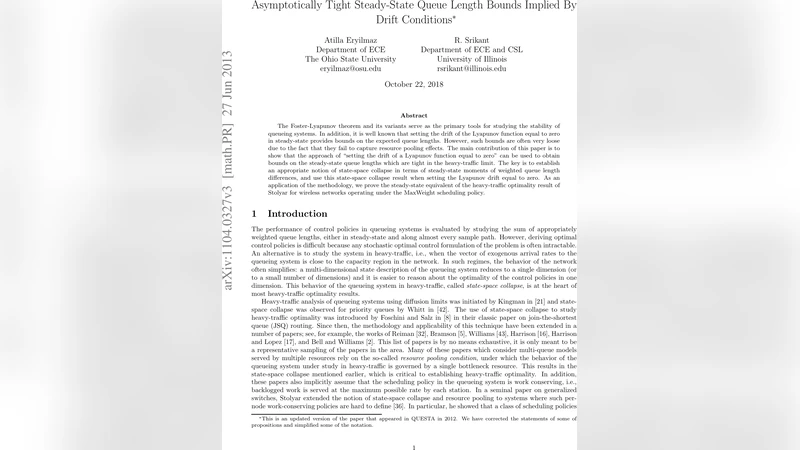 중량 트래픽에서 정확한 정적 대기열 길이 경계: 드리프트 조건 활용