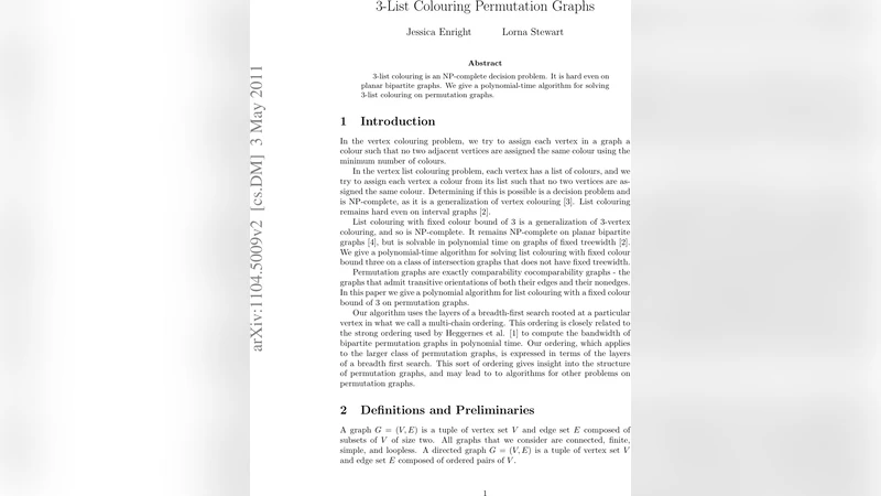 퍼뮤테이션 그래프의 3리스트 색칠 문제 해결