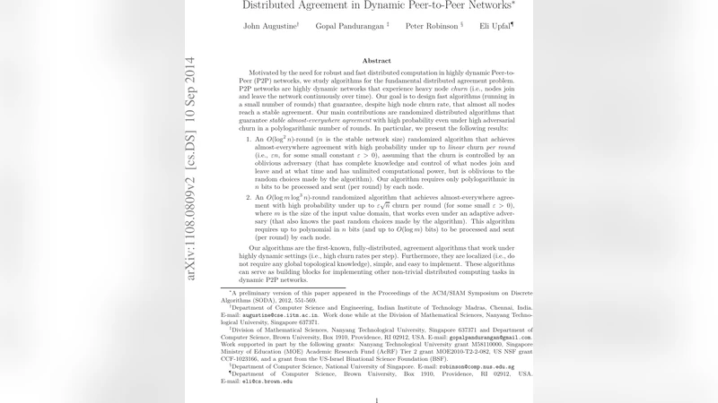 동적 피어투피어 네트워크에서 분산 합의