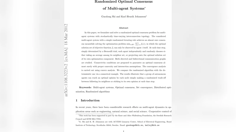 무작위 최적 합의: 다중 에이전트 시스템의 확률적 협업 설계