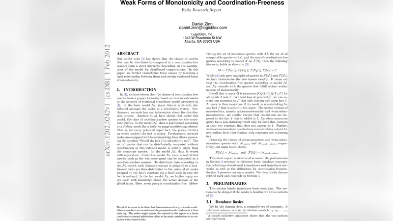 약화된 단조성 및 조정‑프리 연산의 관계