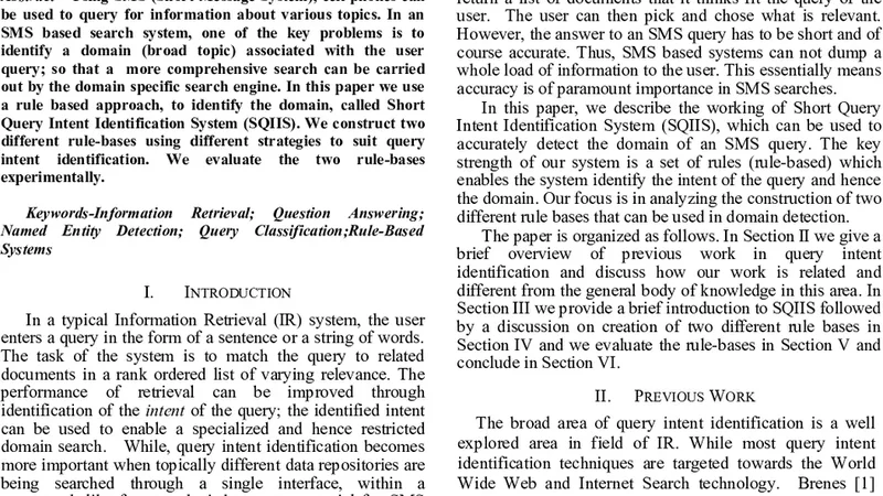 짧은 질의 의도 식별을 위한 규칙 기반 시스템