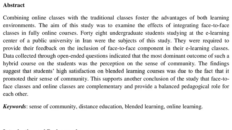 혼합형 강의에서 공동체 의식이 학습 만족도에 미치는 영향