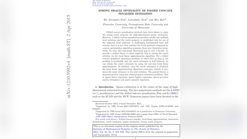 접힌 볼록 페널티 추정의 강력 오라클 최적성