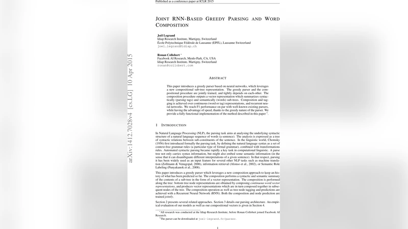 RNN 기반 탐욕적 구문 분석과 단어 합성의 공동 학습