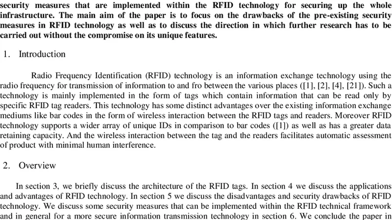 RFID 보안 인프라 기술 분석