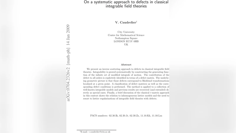 결함을 포함한 고전 적분가능 장 이론의 체계적 접근