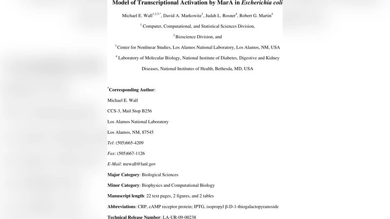 MarA에 의한 전사 활성화 메커니즘 재해석