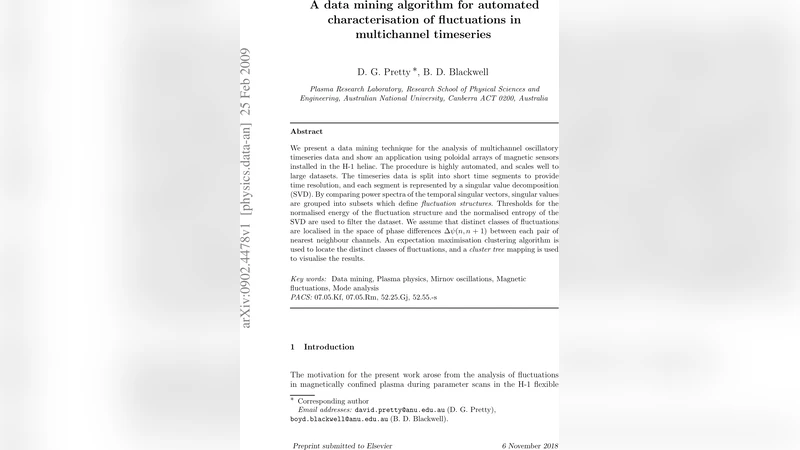 다채널 시계열 변동 자동 분석을 위한 데이터 마이닝 알고리즘