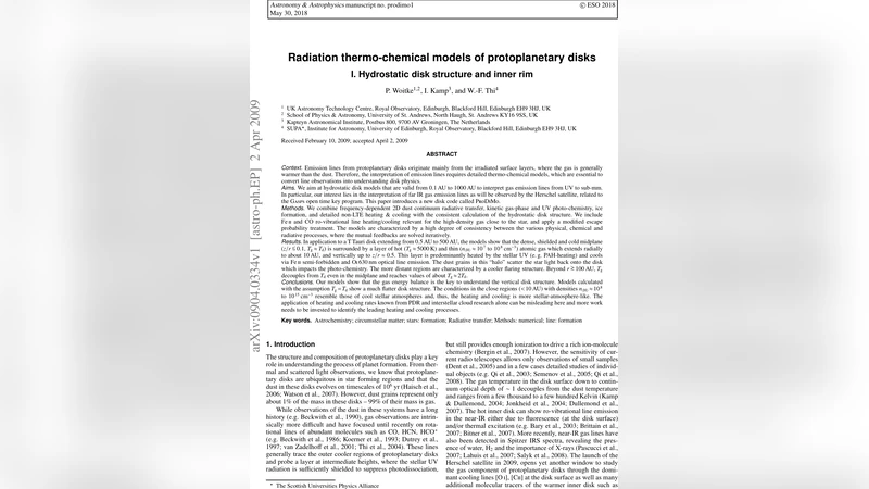 프로디모: 가스·먼지·화학이 동시에 움직이는 원시행성계 원반 모델