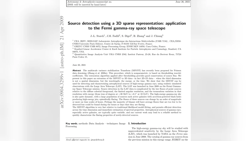3차원 희소 표현을 이용한 감마선 소스 탐지