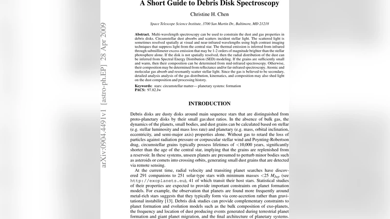 잔해 원반 스펙트로스코피 가이드