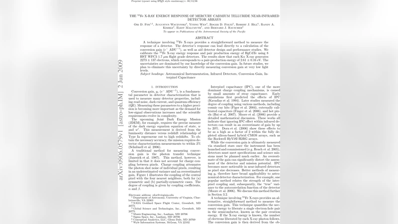 HgCdTe 근적외선 검출기의 ^55Fe X‑레이 응답 정밀 측정
