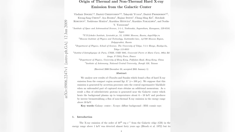 은하 중심의 열 및 비열 하드 X선 방출 기원