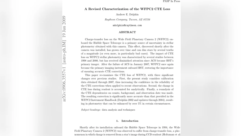 WFPC2 CTE 손실 재평가와 최신 보정법