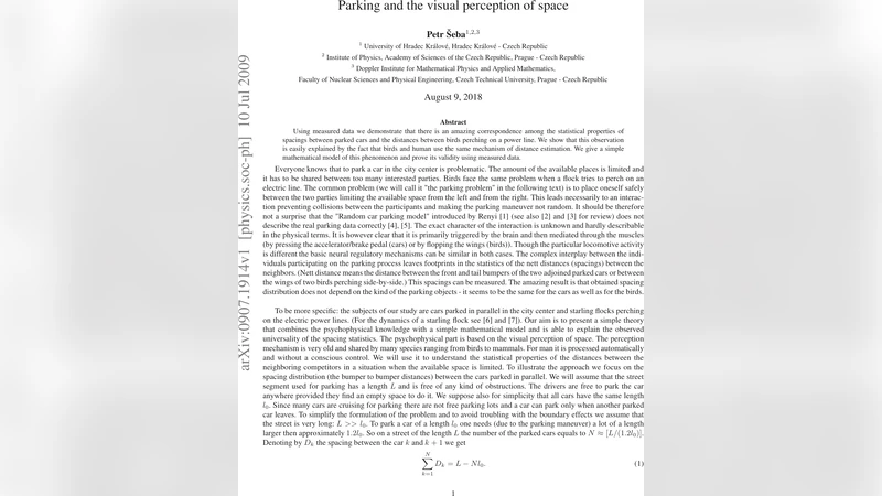 주차와 시각적 거리 인식의 놀라운 유사성