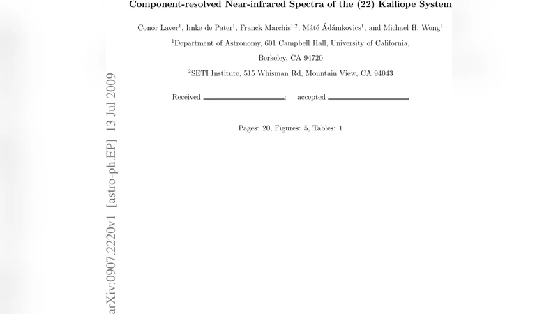 카리오페와 리누스의 근적외선 스펙트럼, 동시 관측으로 밝힌 동시 형성 비밀