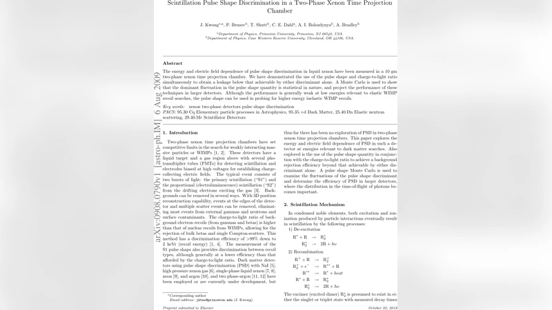 액체 크세논 두상 전극 챔버에서의 섬광 펄스 형태 구분 연구