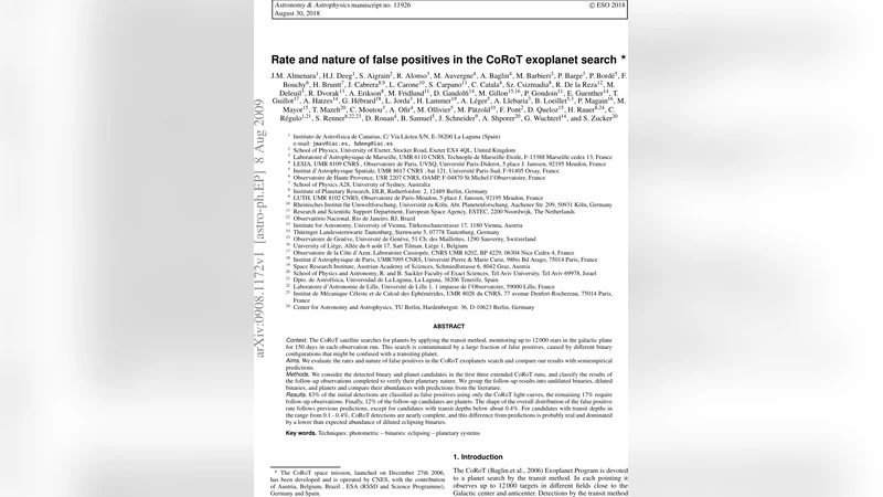 CoRoT 탐색에서 거짓 양성 비율과 특성