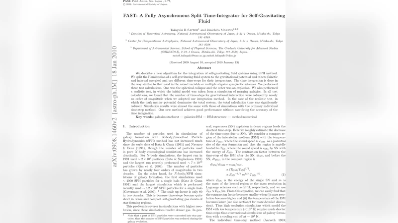 완전 비동기 분할 시간 적분법 FAST 중력 유체 시뮬레이션 혁신