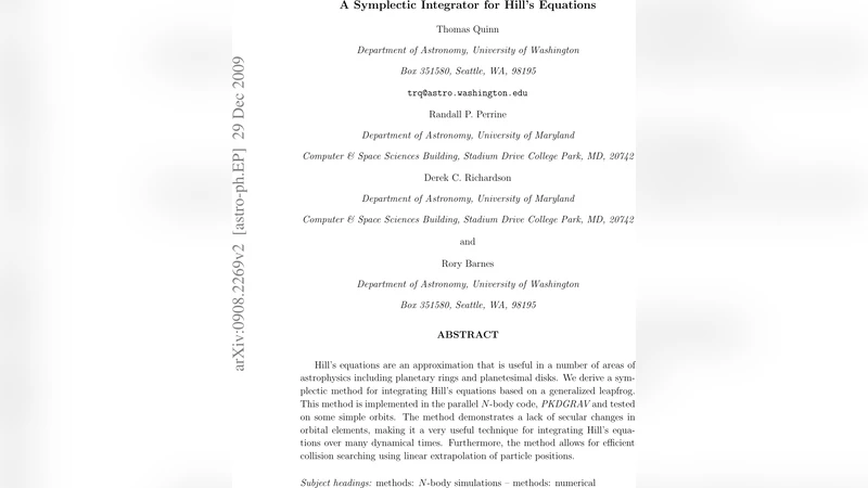 힐스 방정식용 심플렉틱 적분기