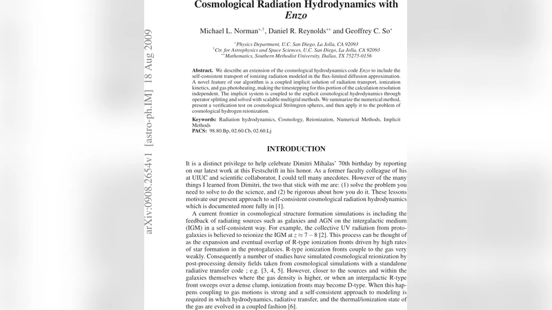 ENZO를 이용한 우주 방사선 유체역학