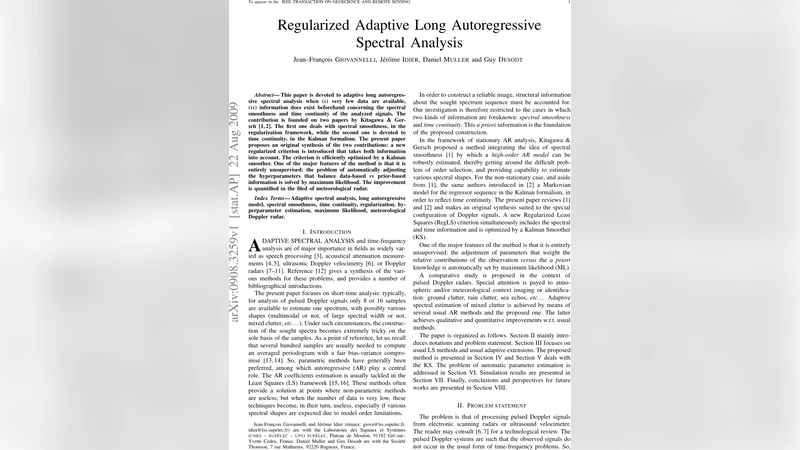 정규화 적응형 장기 자기회귀 스펙트럼 분석