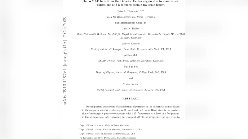 은하 중심 WMAP 안개를 설명하는 거대 별 폭발 모델