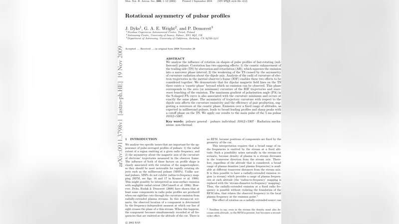 회전이 만든 펄서 프로파일 비대칭