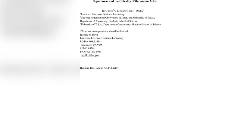 초신성 폭발이 아미노산 손잡이성을 결정한다