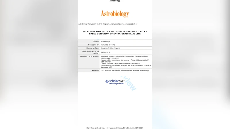 미생물 연료전지를 이용한 외계 생명 탐지