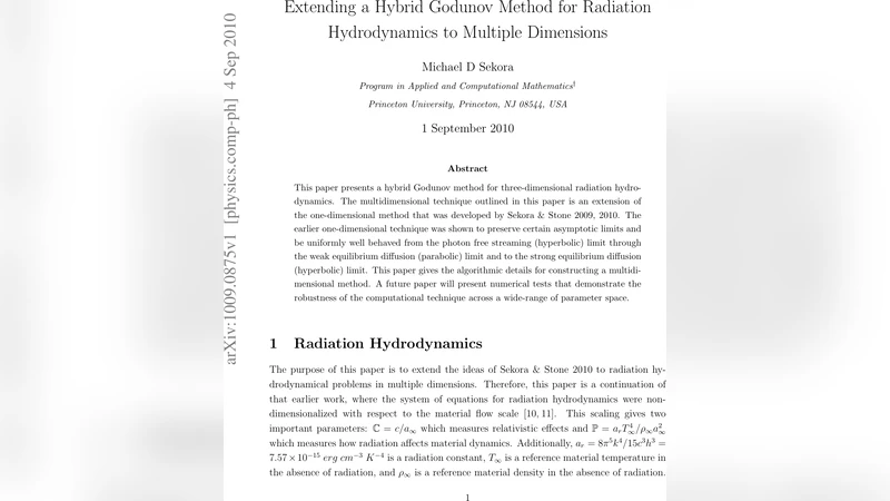 다차원 방사선 유체역학을 위한 하이브리드 고두노프 방법 확장