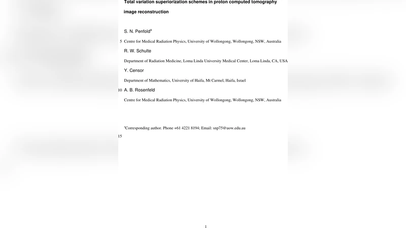 프로톤 CT 이미지 재구성을 위한 총변동 우수화 기법