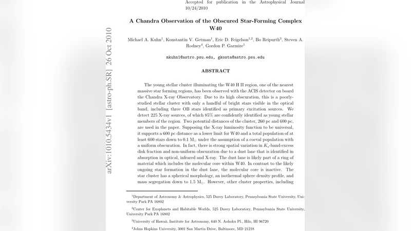 차드라 관측으로 밝힌 W40 별 형성 복합체