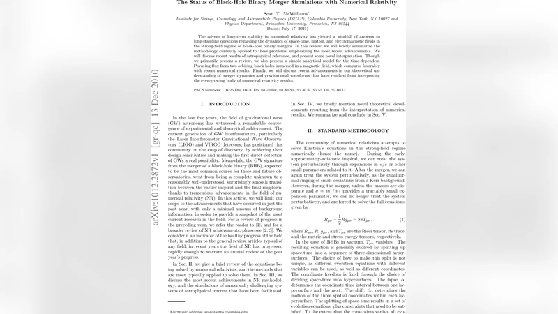 블랙홀 이진 병합 시뮬레이션 최신 현황과 미래 전망