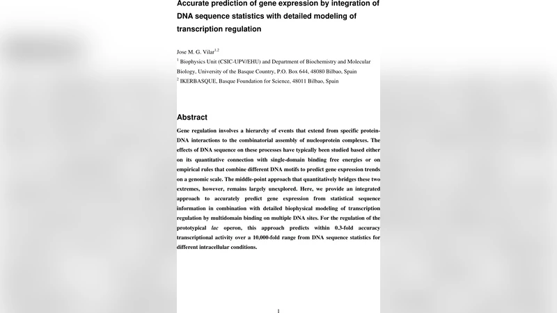 DNA 서열 통계와 전사 조절 모델링을 결합한 유전자 발현 정확 예측