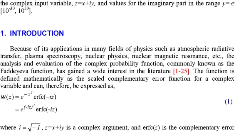 Humlicek W4 알고리즘 실축 근처 정확도 손실 해결을 위한 간단한 개정
