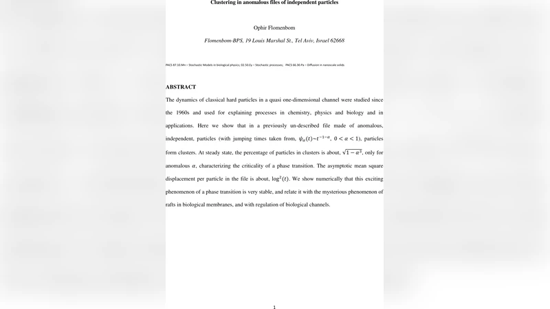 이상 파일에서 독립 입자들의 자발적 클러스터링 현상