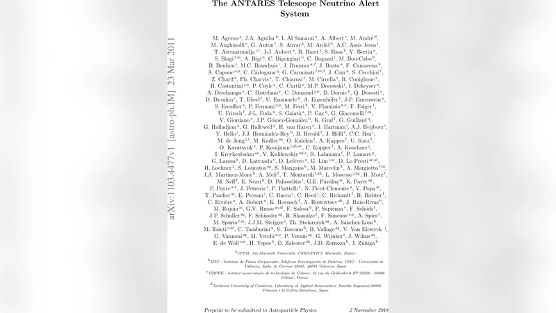 ANTARES 망원경 중성미자 알림 시스템