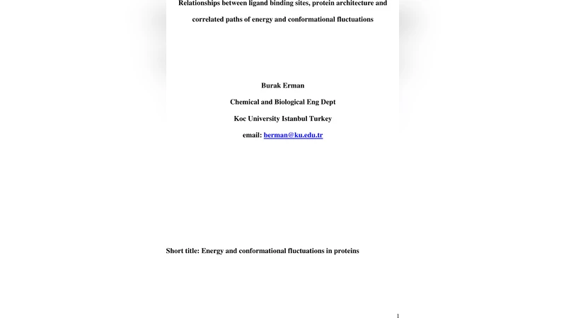 리간드 결합 부위와 단백질 구조, 에너지·구조 변동 경로의 상관관계