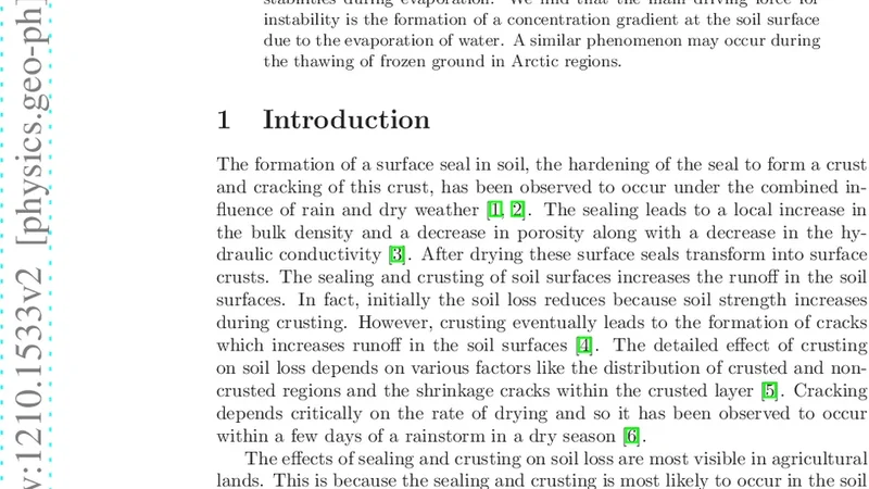 건조와 동결 토양의 대류 현상