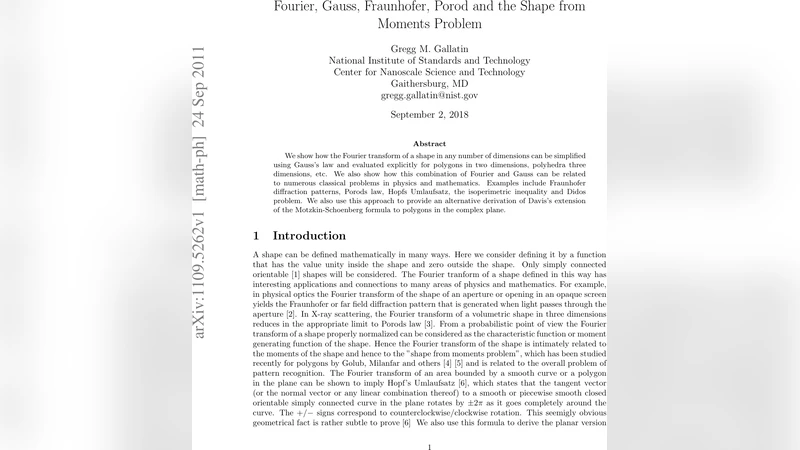 푸리에와 가우스가 풀어내는 형태와 모멘트의 비밀