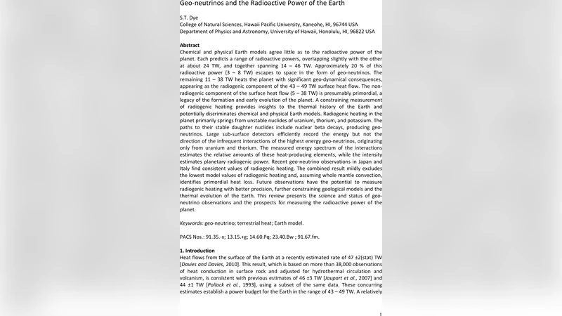 지구 내부의 방사능 열과 지오‑중성미자: 새로운 관측이 말해주는 지구 모델 구분