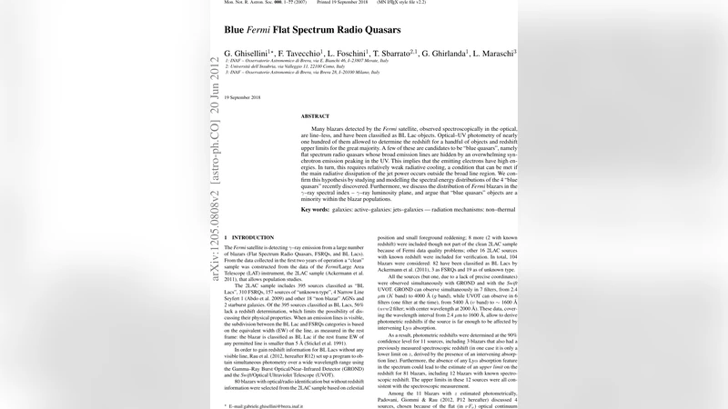푸리에 청색 퀘이사: 숨겨진 블라자르의 비밀
