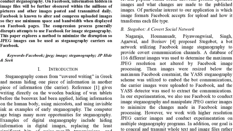 페이스북 이미지 스테가노그래피 활용 방안