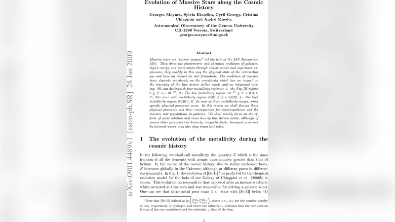 우주 역사 속 거대별 진화