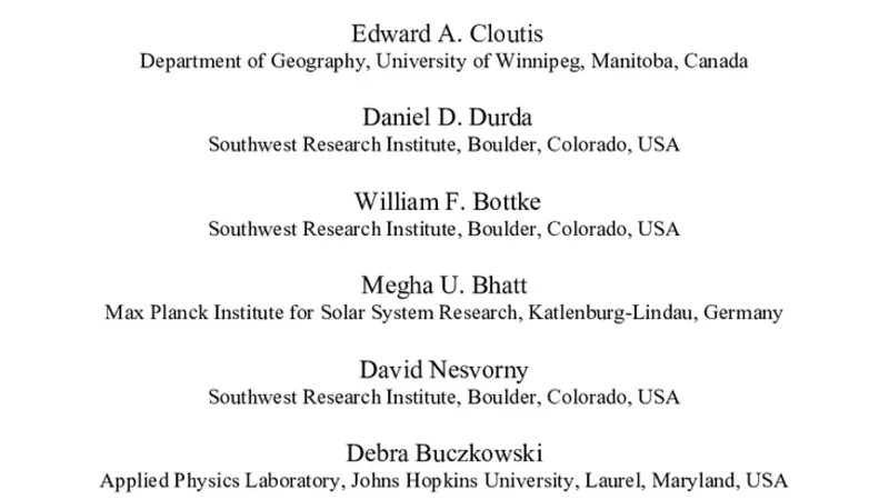 베스타에 어두운 물질이 운반된 메커니즘
