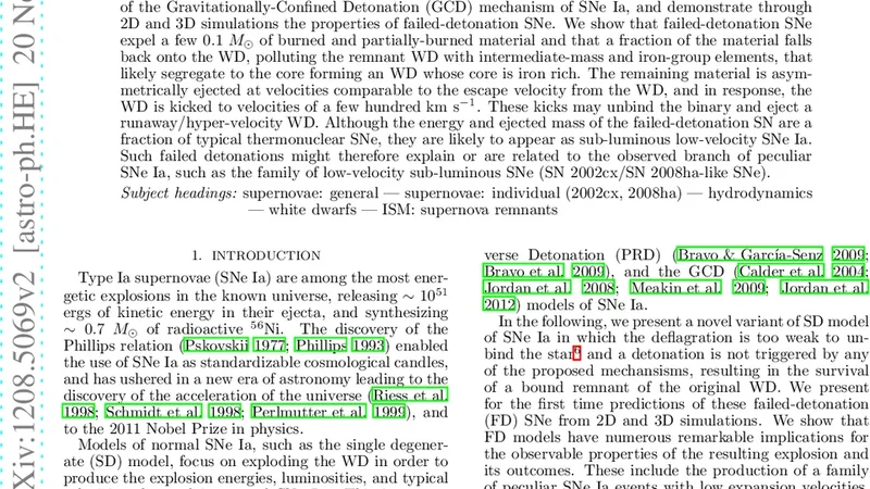 실패한 폭발 초신성: 저광도 저속 Ia 초신성과 철‑풍부 핵을 가진 백색왜성