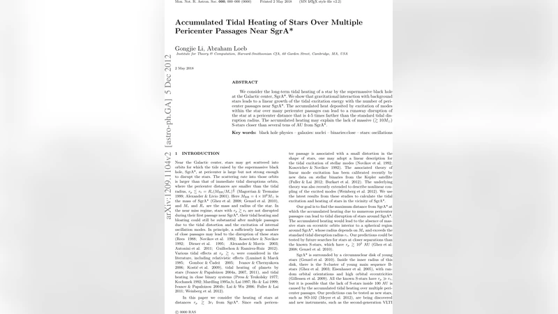 다중 근접통과에 의한 별의 누적 조석 가열
