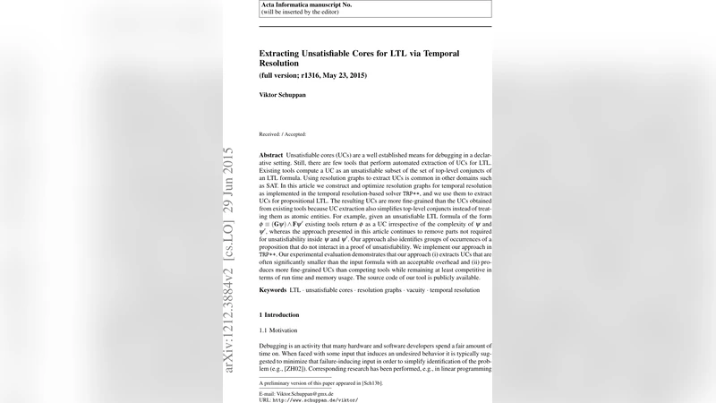 시간적 해석을 이용한 LTL 불만족 핵 추출